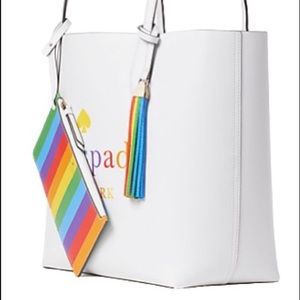 🌈Kate Spade Arch Spectrum Logo Rainbow Tote⭐️NWT